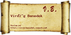Virág Benedek névjegykártya